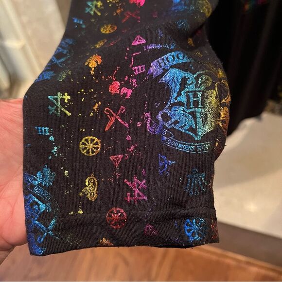 Harry Potter Hogwarts Black Long Sleeve pajama dress nightgown - Picture 3 of 4